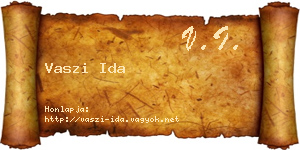 Vaszi Ida névjegykártya